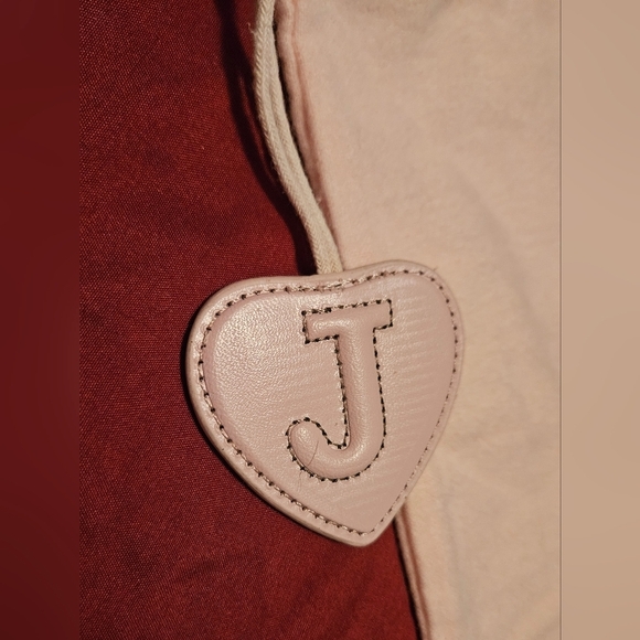 JUICY COUTURE Large Light Pink Dust Bag Cover Pouch Heart Charm Drawstring Logo - Picture 7 of 12